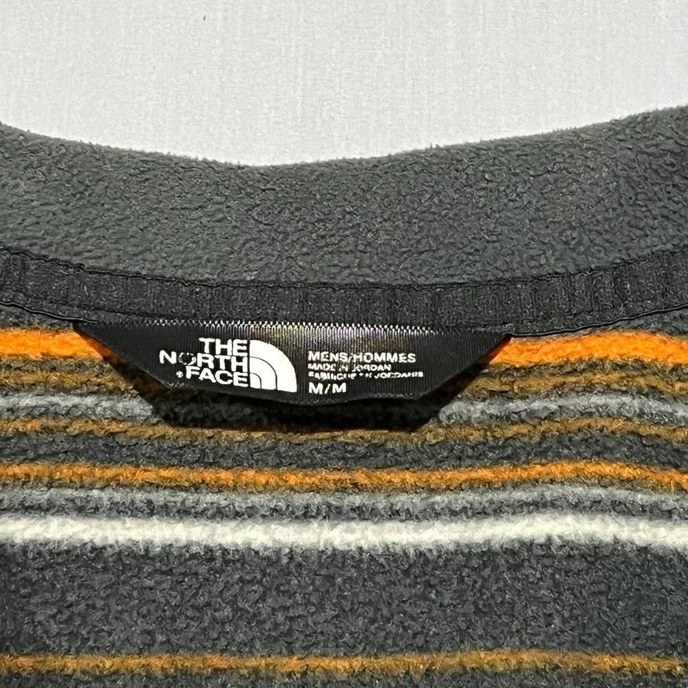 The North Face Mens Brown Multi Striped Fleece 1/4-Zip Pullover Sweatshirt M